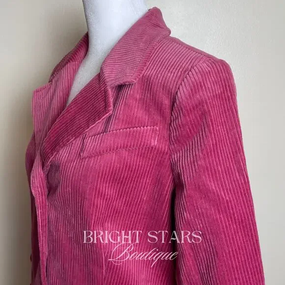Rare Pink Corduroy Blazer Jacket ASO Lorelai Gilmore Girls Bright Colorful